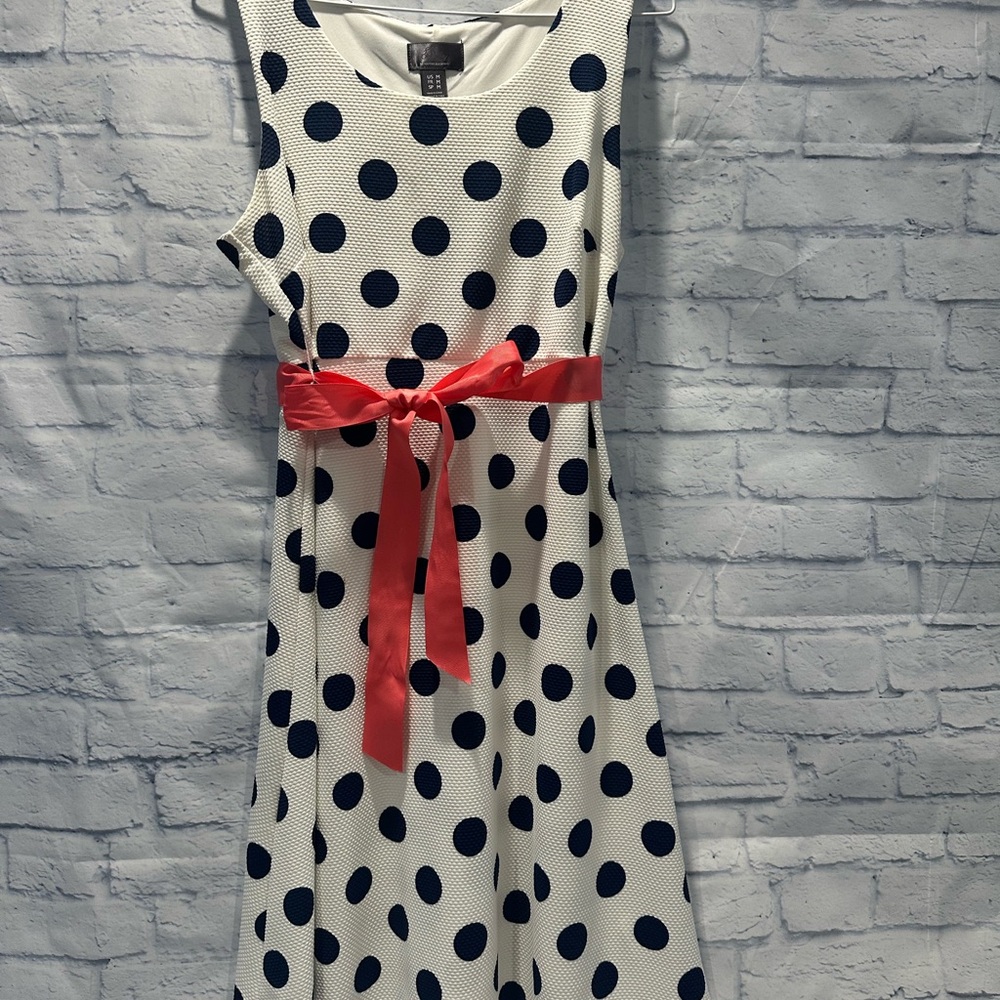 Motherhood Navy Polka Dot Dress